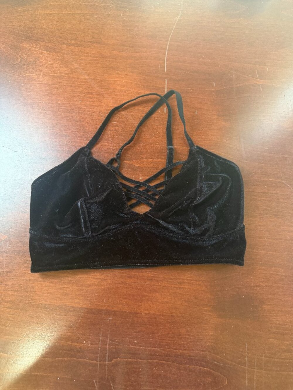 Xhilaration Velvet Velour Strappy Bralette Corset Crop Top Size XS